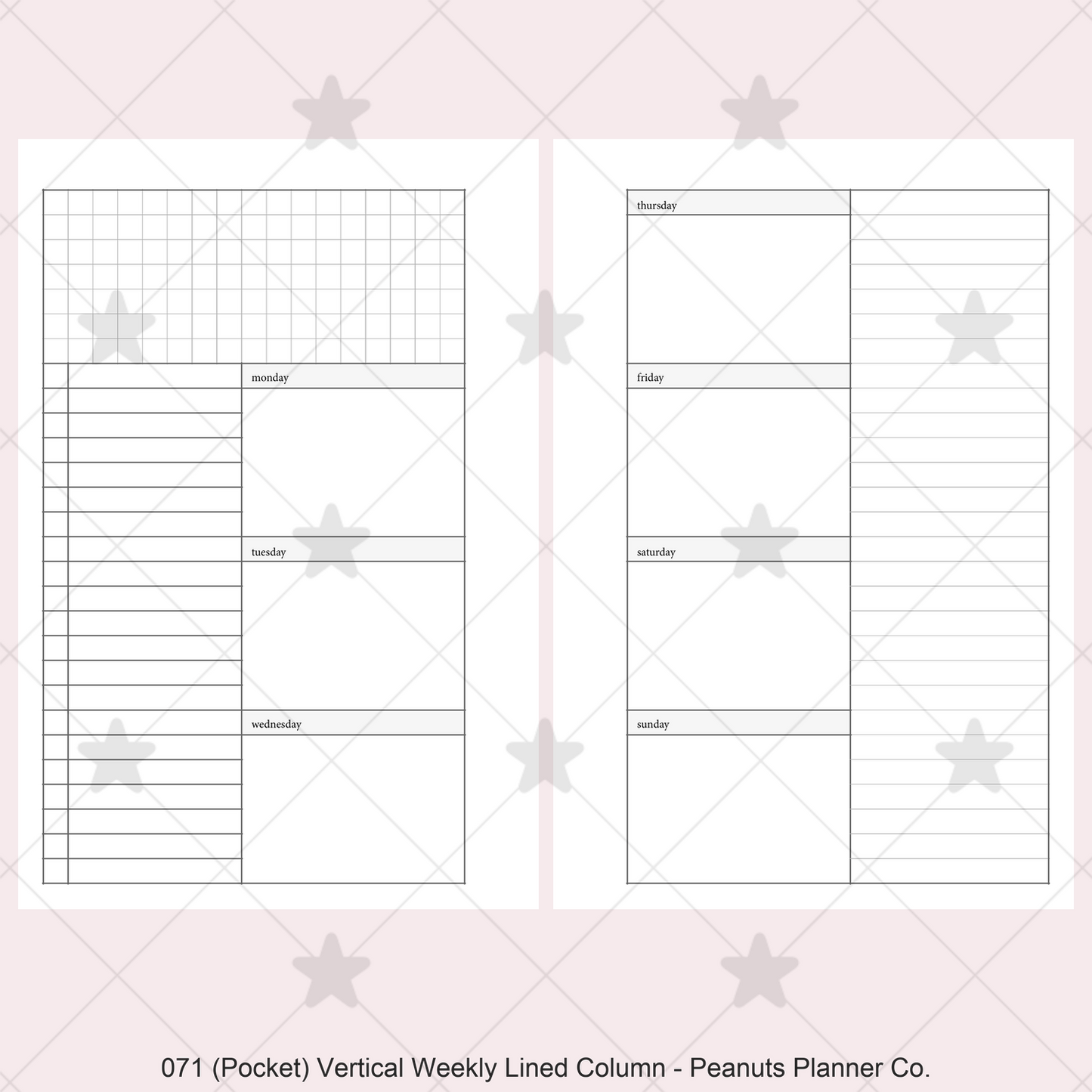 071: Vertical Weekly Lined Column Wo2P