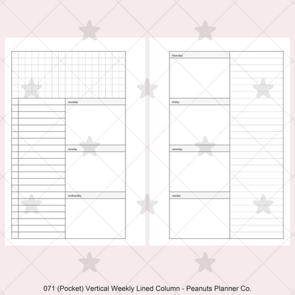071: Vertical Weekly Lined Column Wo2P