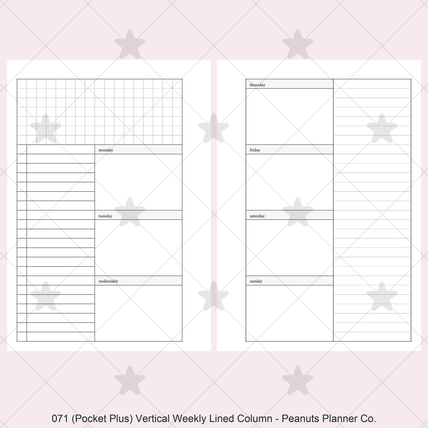 071: Vertical Weekly Lined Column Wo2P