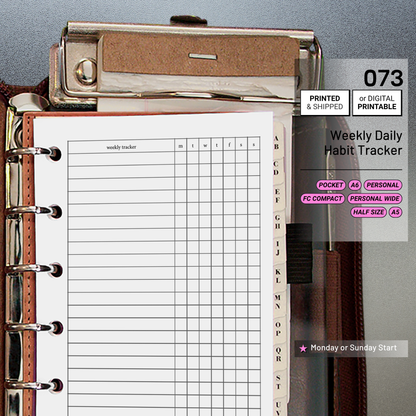 073: Weekly Daily Habit Tracker 1PP