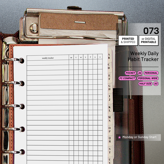 073: Weekly Daily Habit Tracker 1PP
