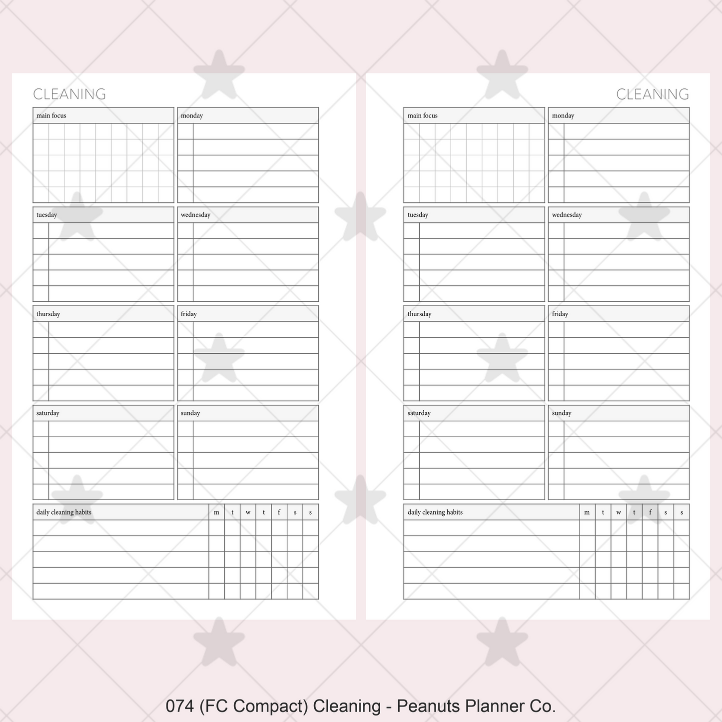 074: Weekly Cleaning Plan w/ Tracker