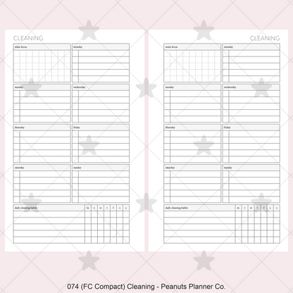 074: Weekly Cleaning Plan w/ Tracker
