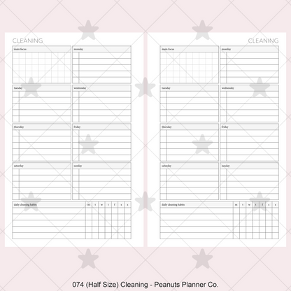 074: Weekly Cleaning Plan w/ Tracker