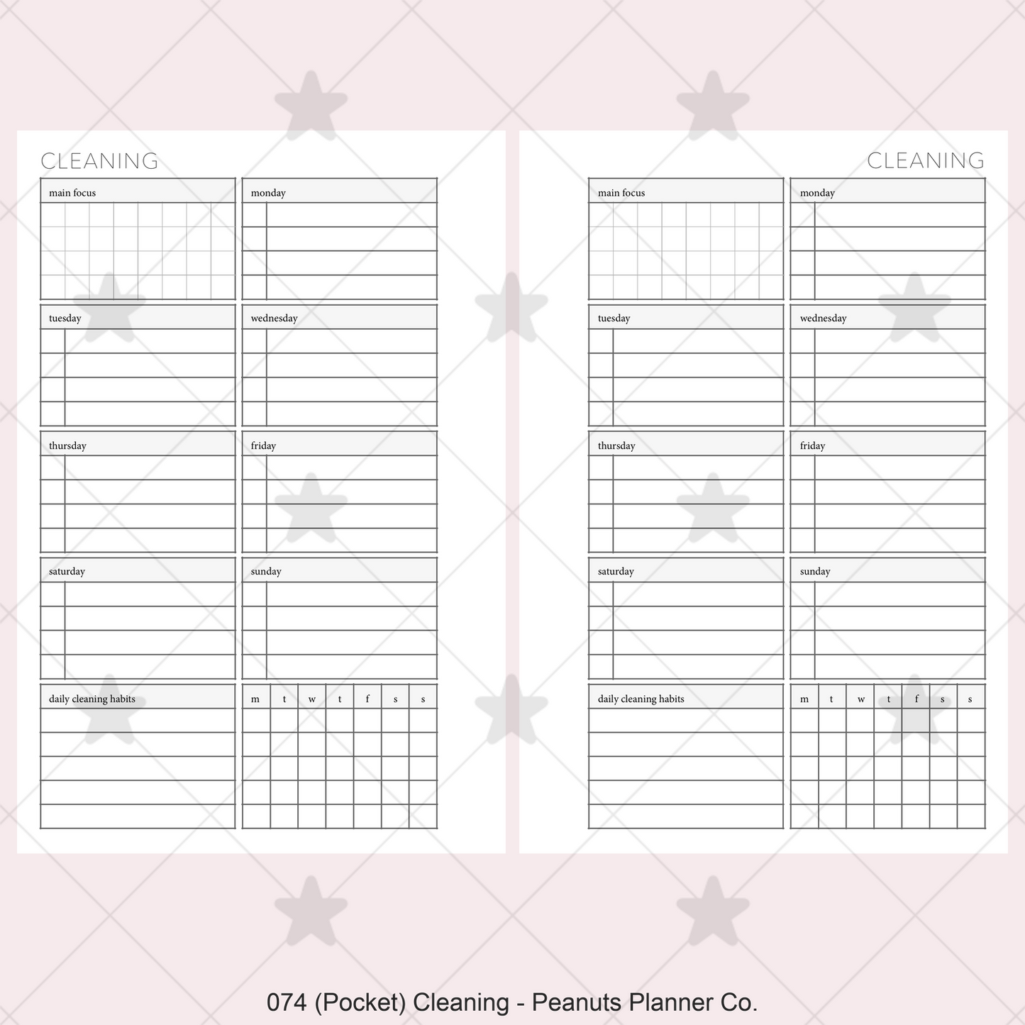 074: Weekly Cleaning Plan w/ Tracker