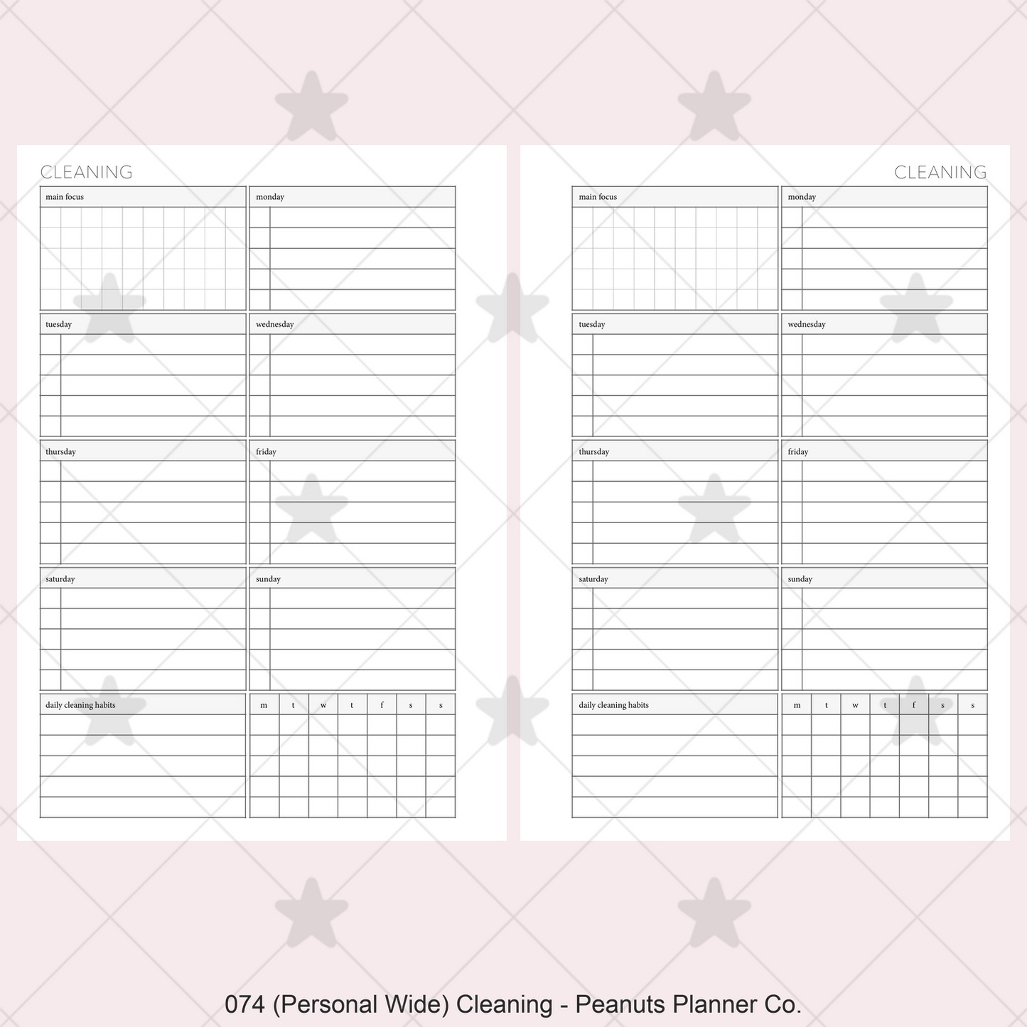 074: Weekly Cleaning Plan w/ Tracker