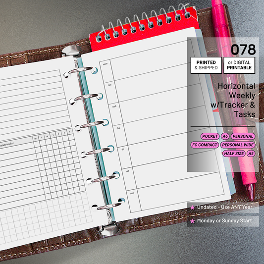 078: Horizontal Weekly w/ Tracker & Tasks