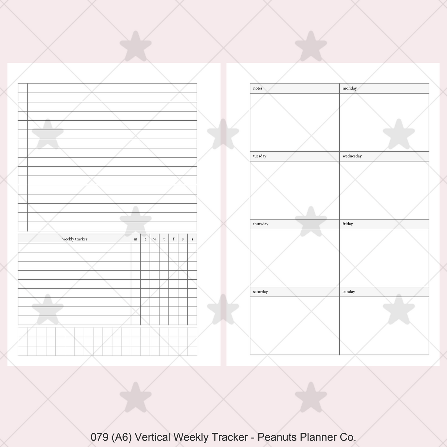 079: Vertical Weekly w/ Tracker & Tasks Wo1P Wo2P