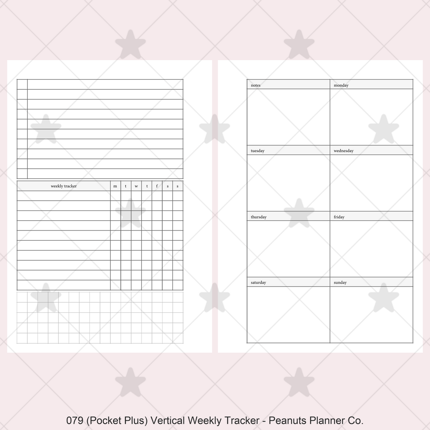 079: Vertical Weekly w/ Tracker & Tasks Wo1P Wo2P