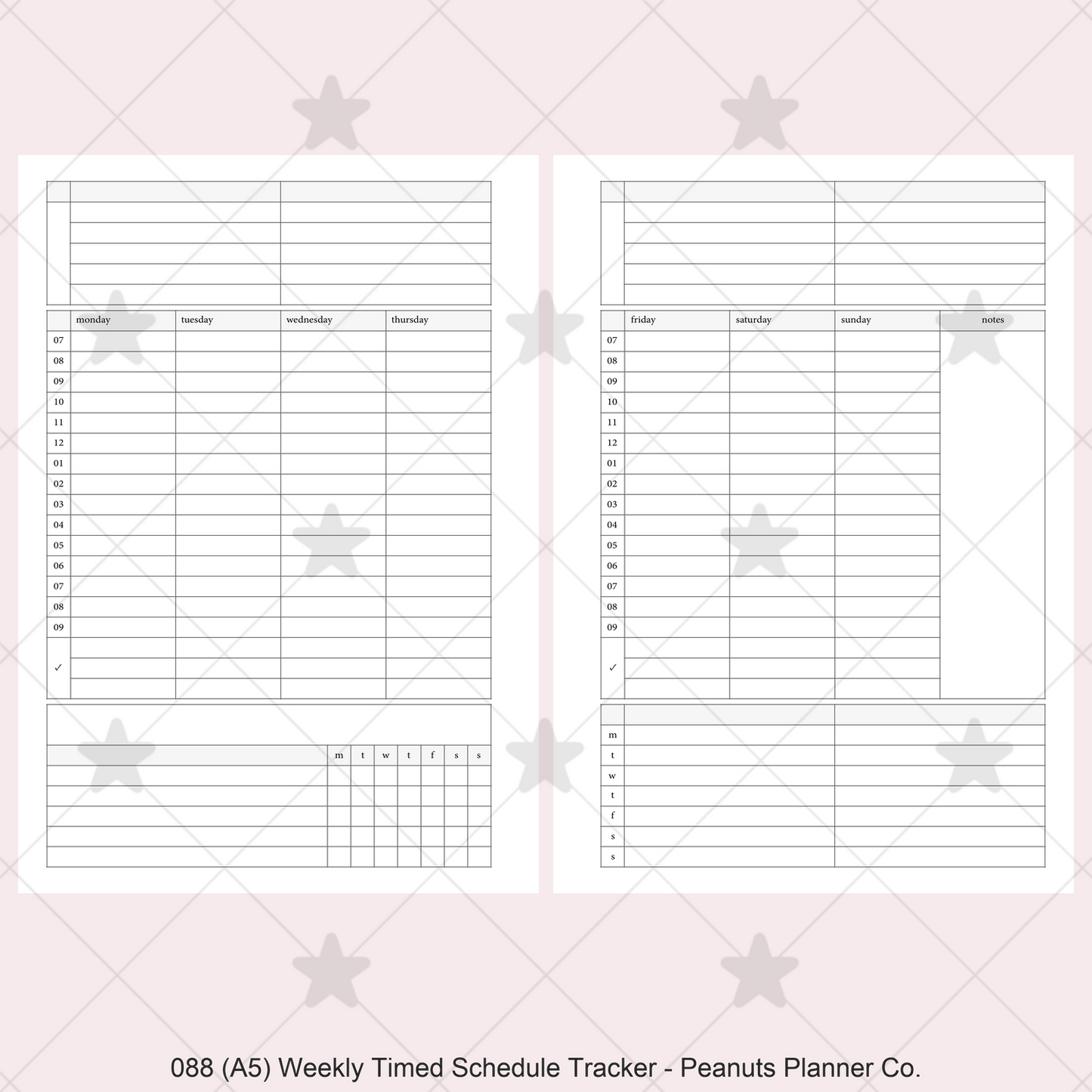 088: Weekly Timed Schedule w/ Categories & Tracker Wo2P