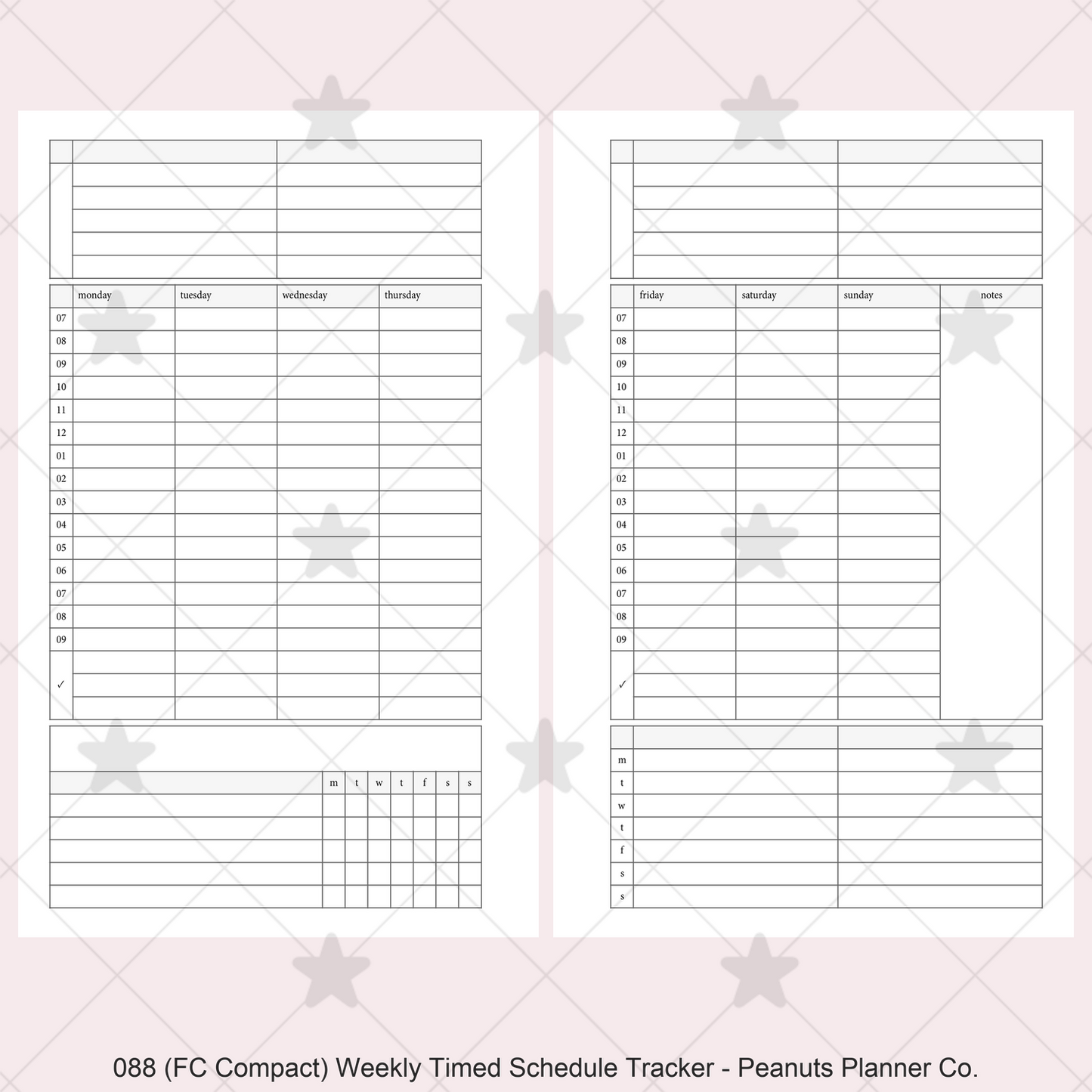 088: Weekly Timed Schedule w/ Categories & Tracker Wo2P