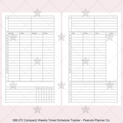 088: Weekly Timed Schedule w/ Categories & Tracker Wo2P