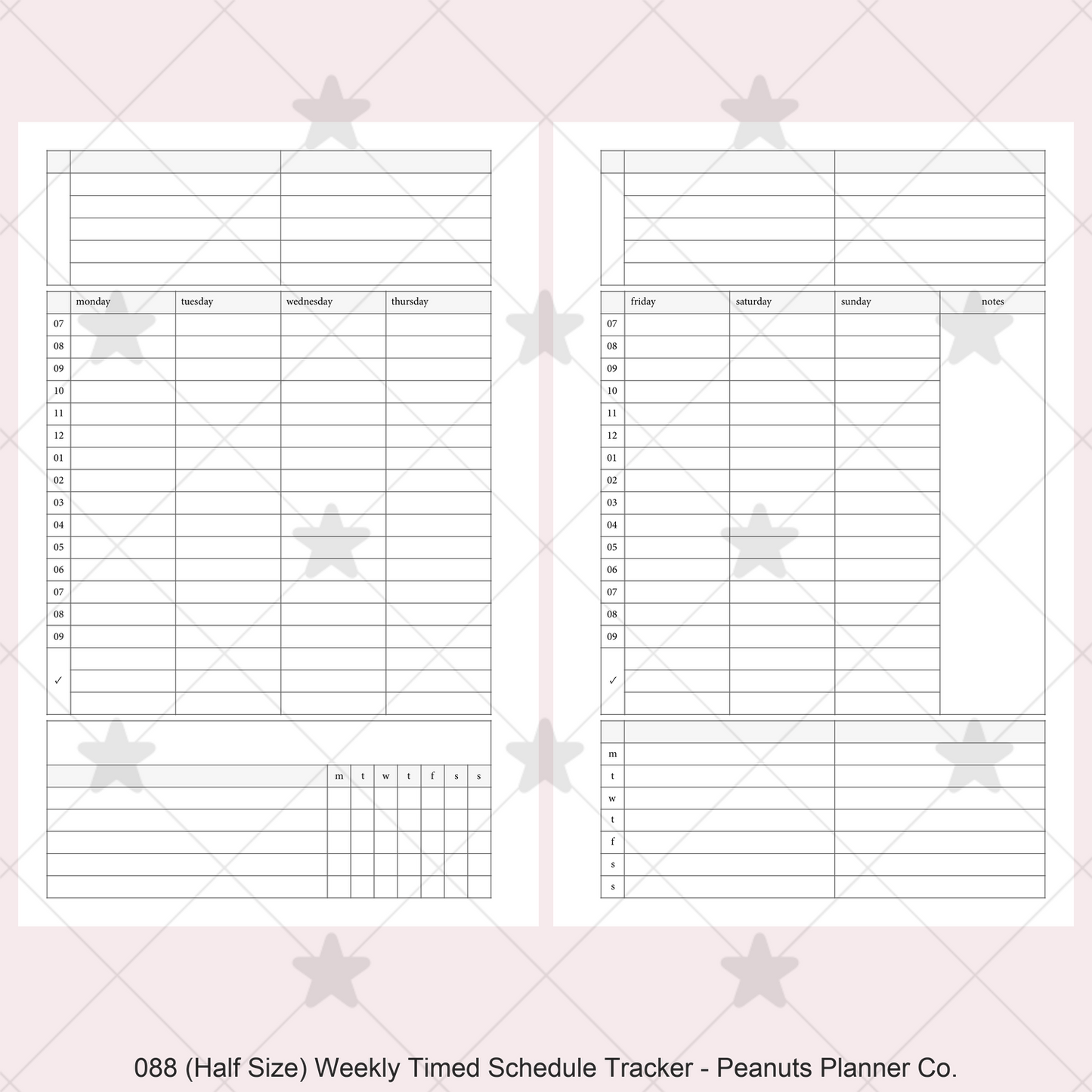 088: Weekly Timed Schedule w/ Categories & Tracker Wo2P