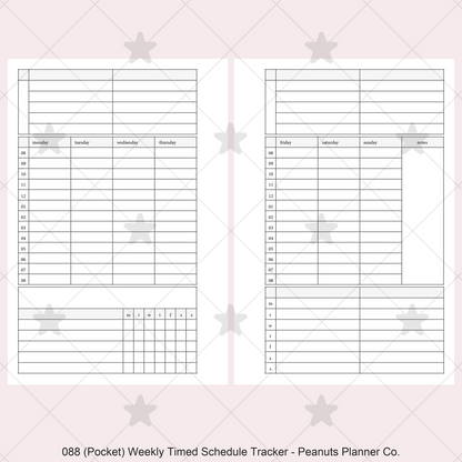 088: Weekly Timed Schedule w/ Categories & Tracker Wo2P