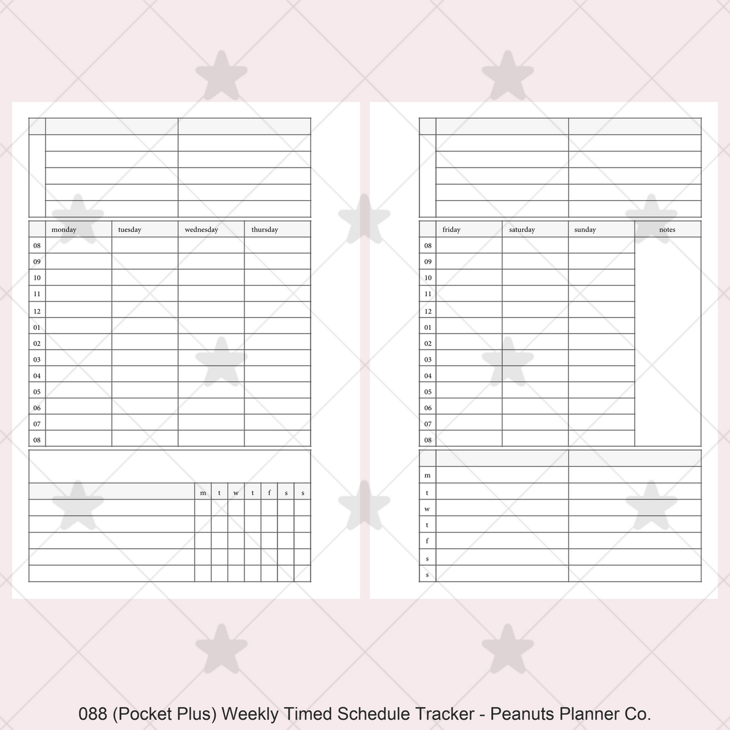 088: Weekly Timed Schedule w/ Categories & Tracker Wo2P