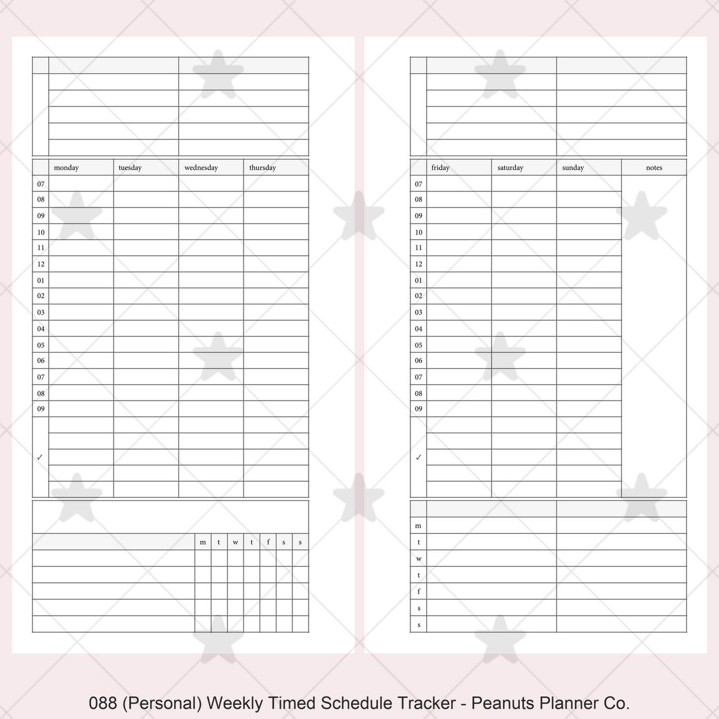 088: Weekly Timed Schedule w/ Categories & Tracker Wo2P