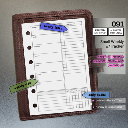 091: Small Weekly w/ Tracker & Tasks Wo1P