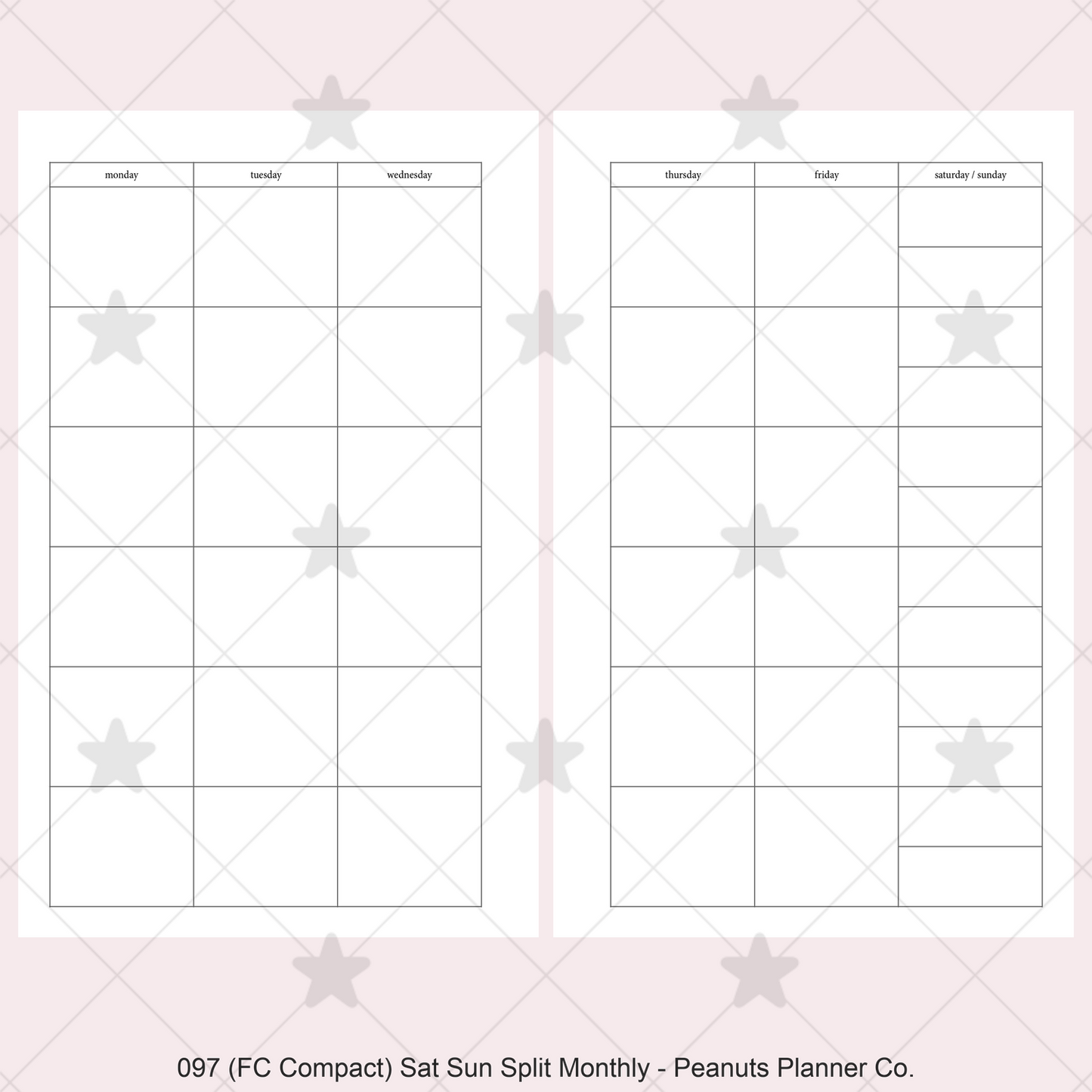 097: Sat / Sun Split Monthly Mo2P