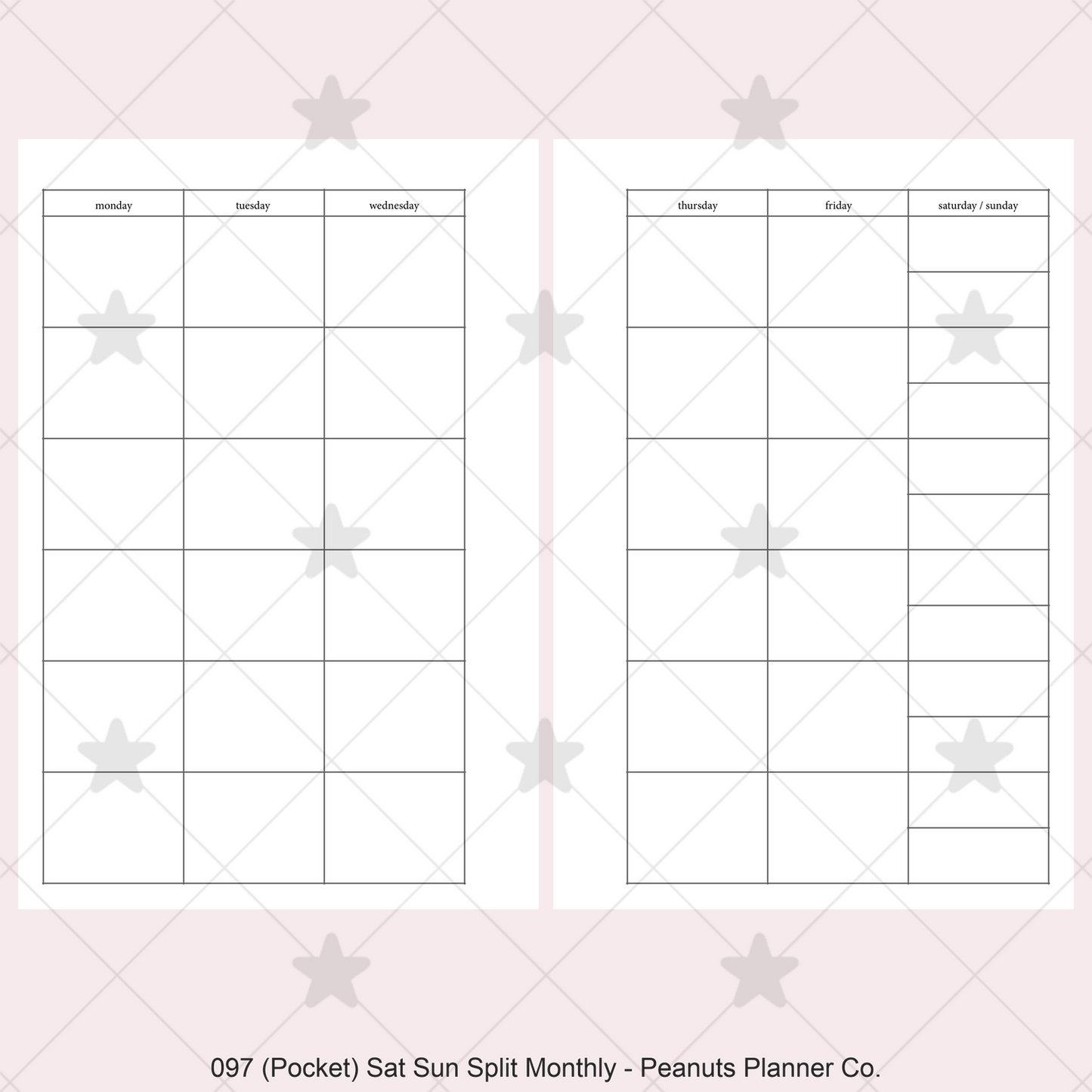 097: Sat / Sun Split Monthly Mo2P