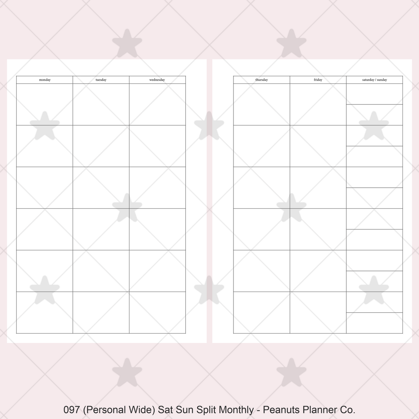097: Sat / Sun Split Monthly Mo2P