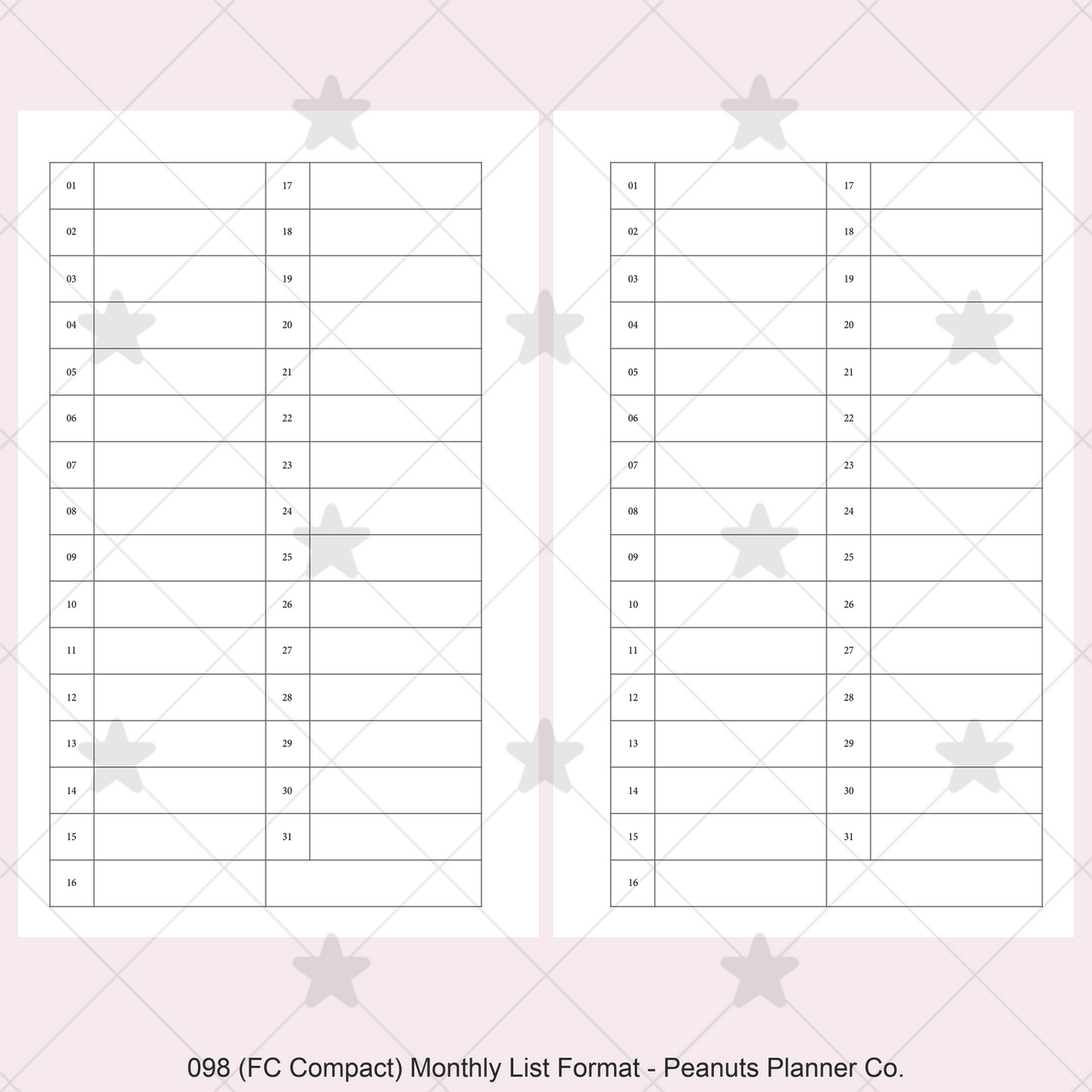 098: Monthly List Format Mo1P