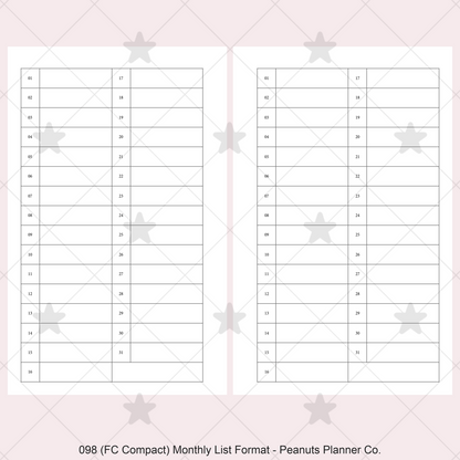098: Monthly List Format Mo1P