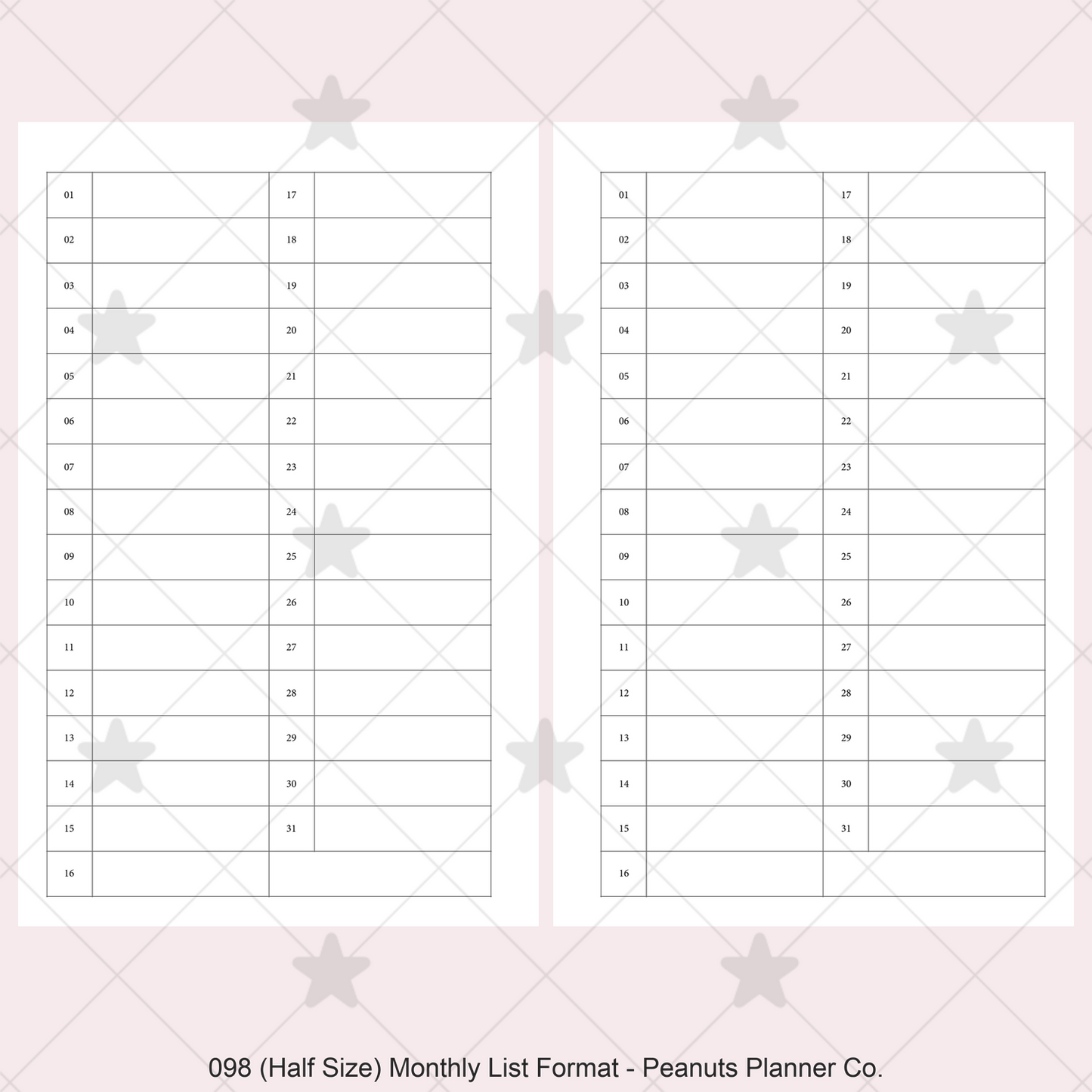 098: Monthly List Format Mo1P