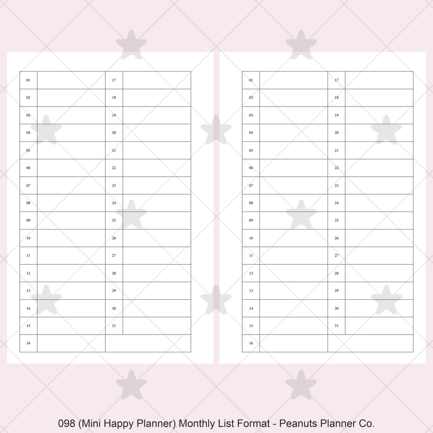 098: Monthly List Format Mo1P