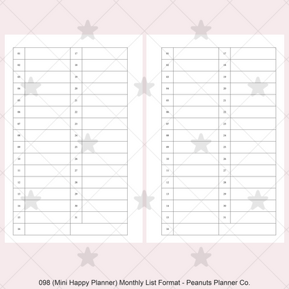 098: Monthly List Format Mo1P