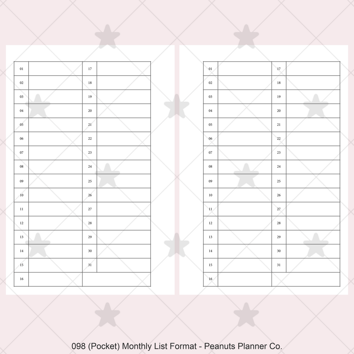 098: Monthly List Format Mo1P