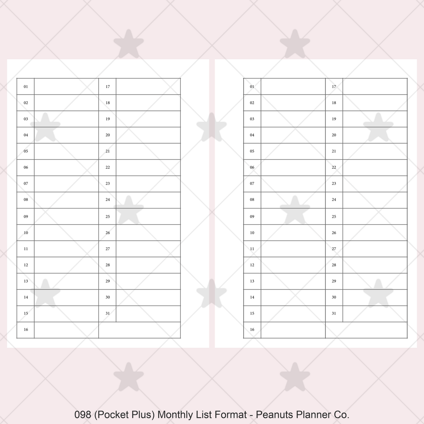 098: Monthly List Format Mo1P