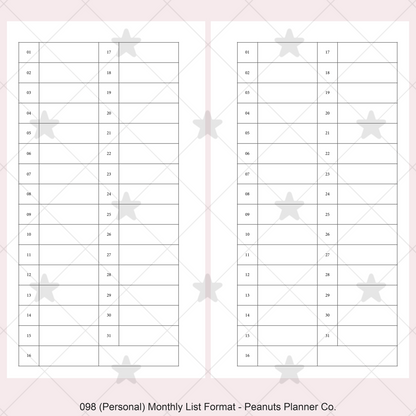 098: Monthly List Format Mo1P