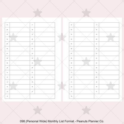 098: Monthly List Format Mo1P
