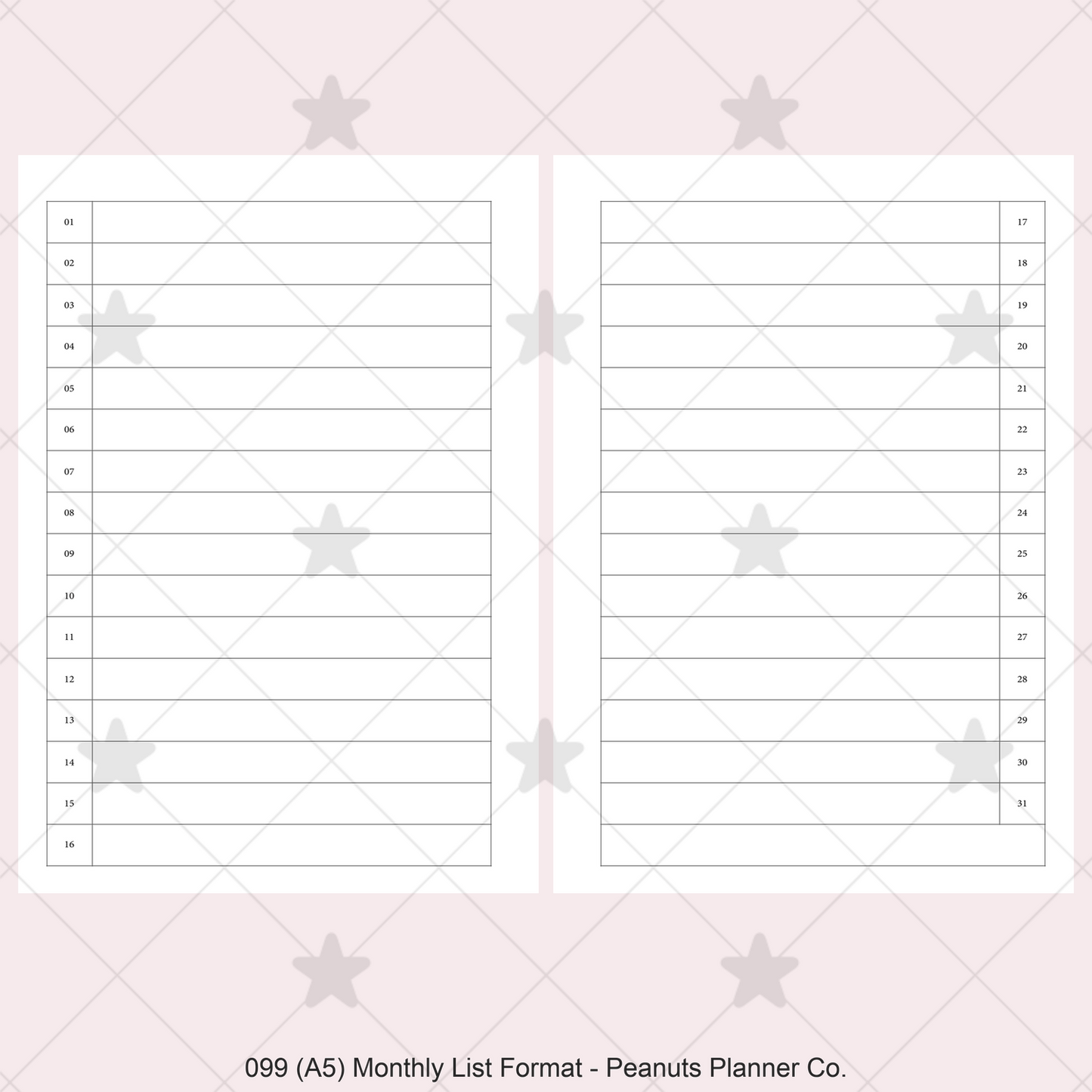 099: Monthly List Format Mo2P