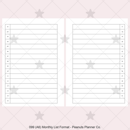 099: Monthly List Format Mo2P