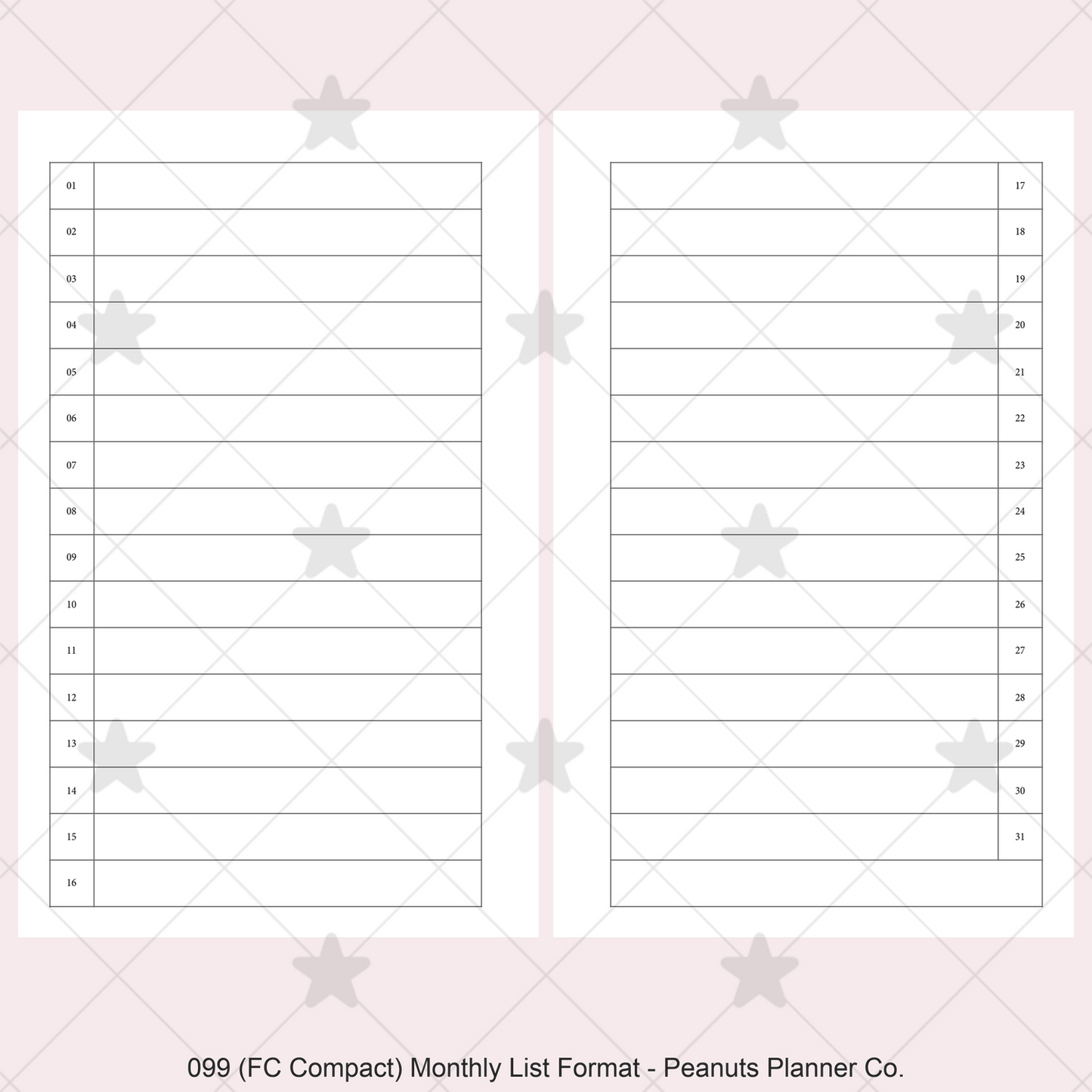 099: Monthly List Format Mo2P