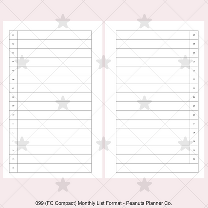 099: Monthly List Format Mo2P