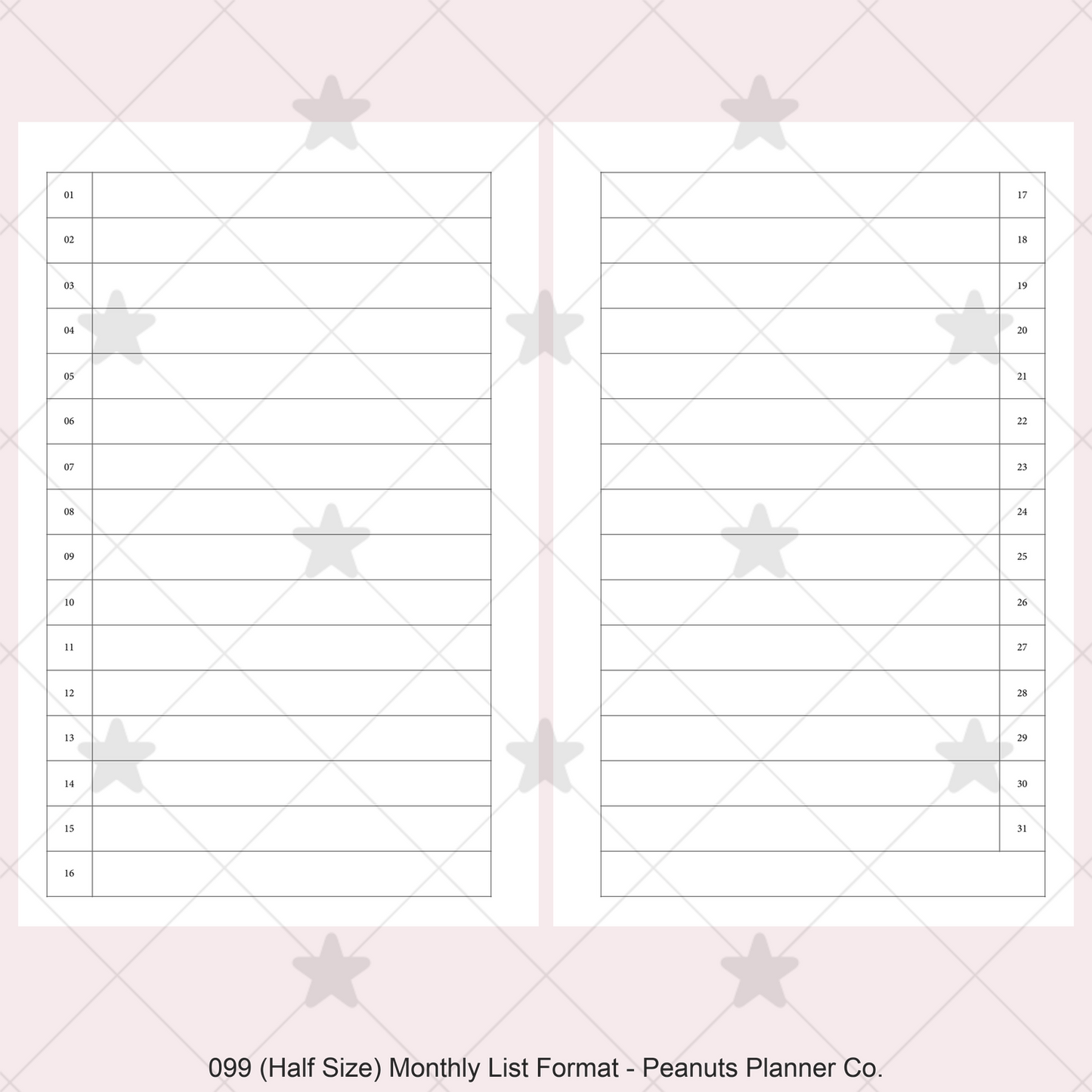 099: Monthly List Format Mo2P