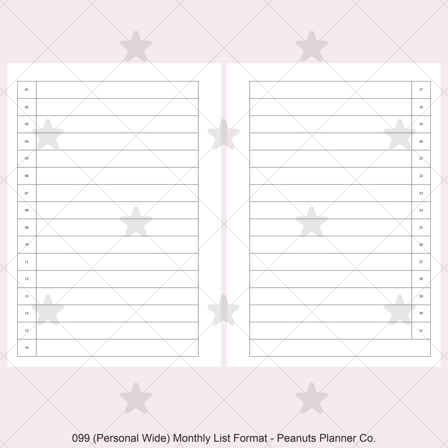 099: Monthly List Format Mo2P