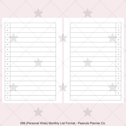 099: Monthly List Format Mo2P