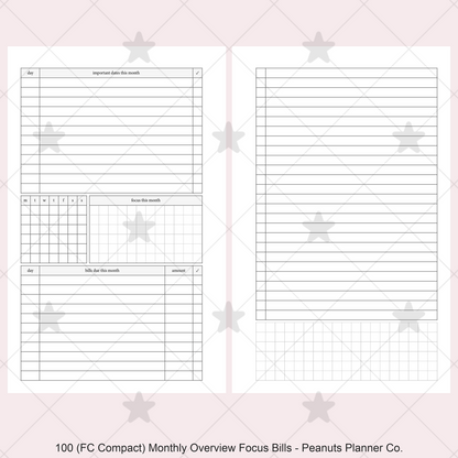 100: Monthly Overview w/ Focus & Bills Mo2P