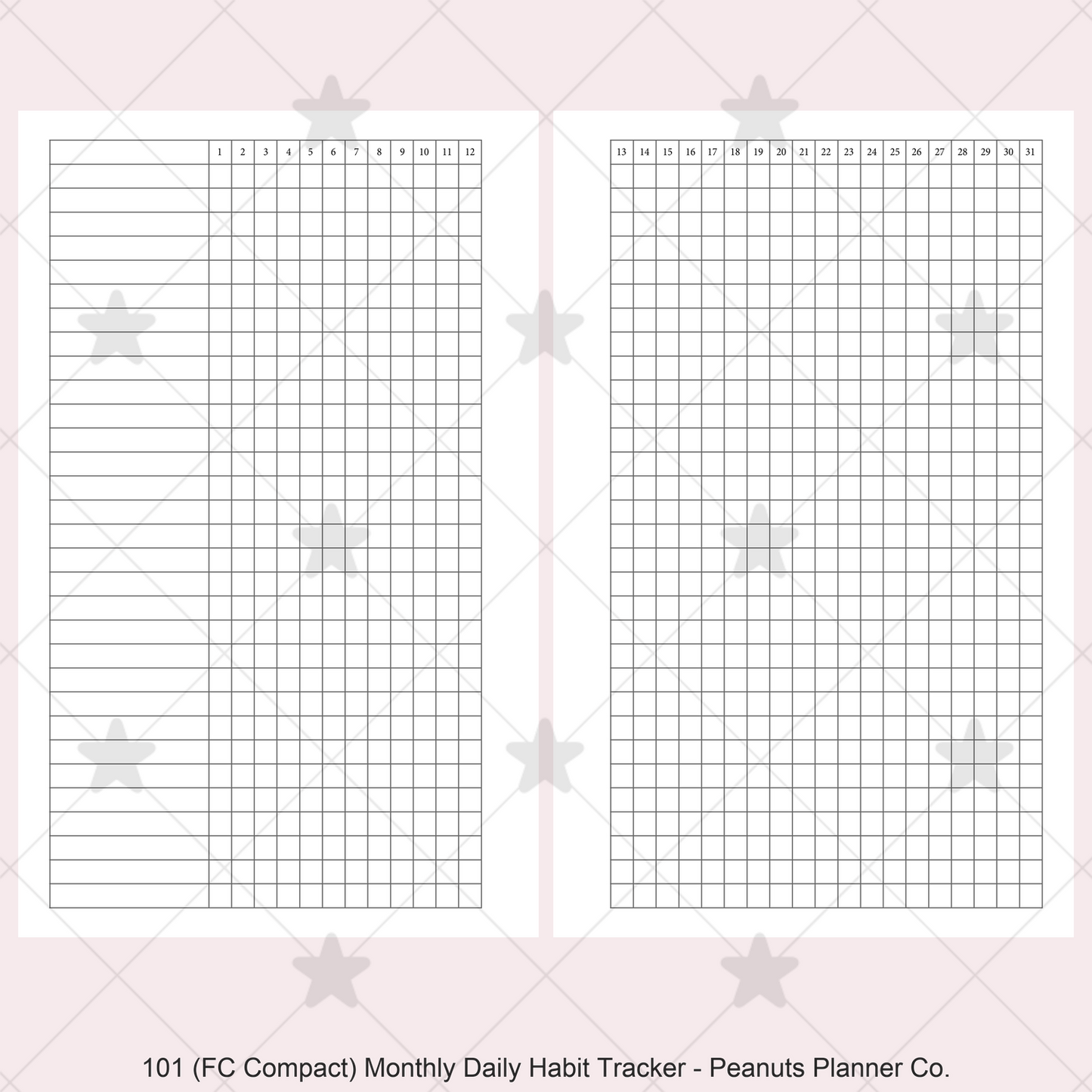 101: Monthly Daily Habit Tracker Mo2P