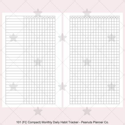 101: Monthly Daily Habit Tracker Mo2P