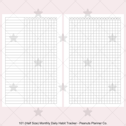 101: Monthly Daily Habit Tracker Mo2P