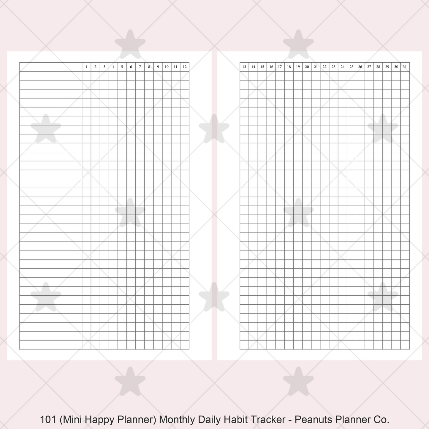 101: Monthly Daily Habit Tracker Mo2P