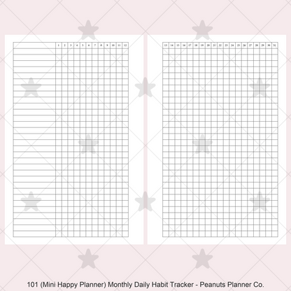 101: Monthly Daily Habit Tracker Mo2P