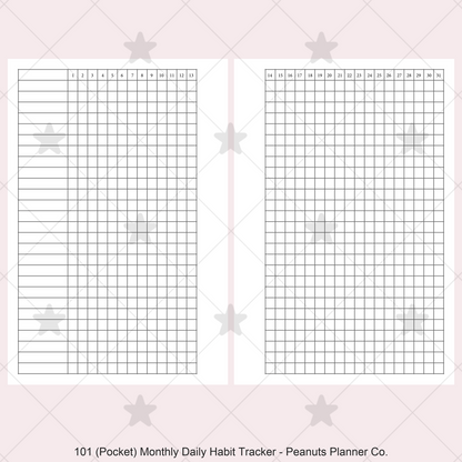 101: Monthly Daily Habit Tracker Mo2P