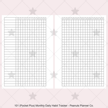 101: Monthly Daily Habit Tracker Mo2P