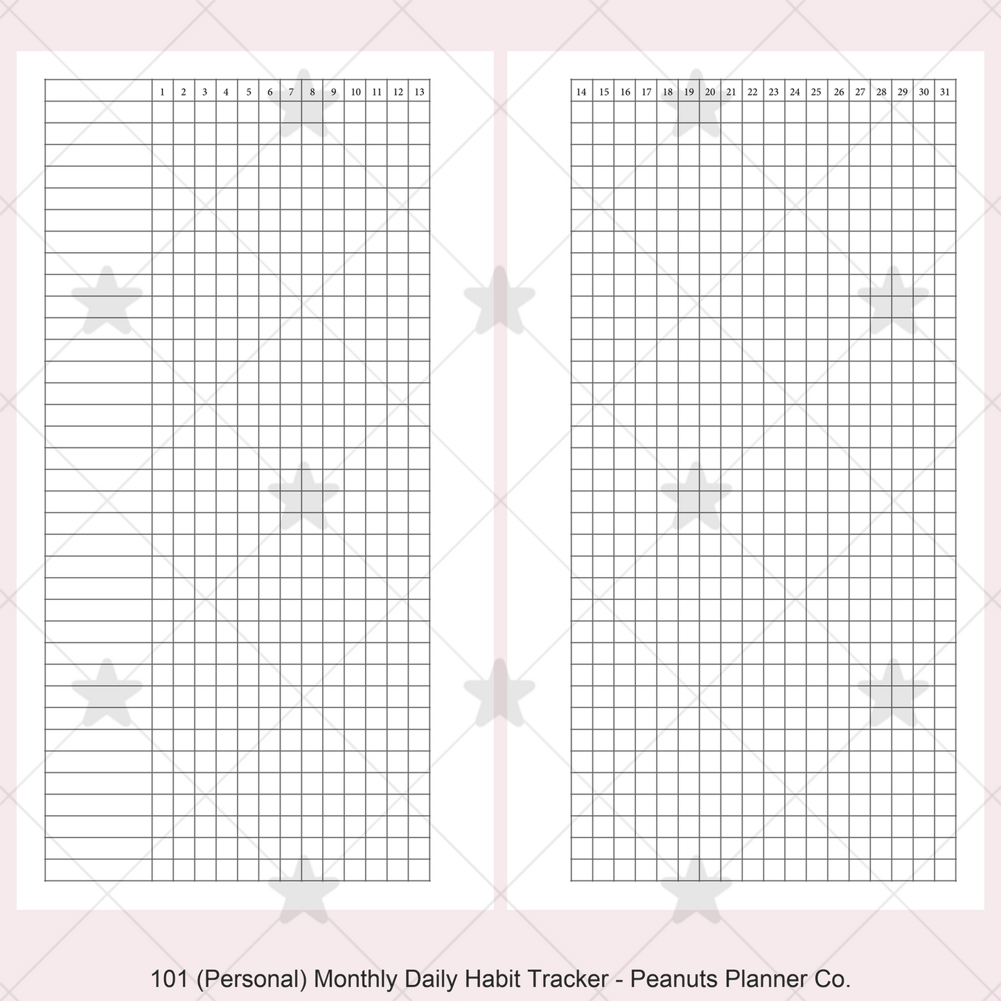 101: Monthly Daily Habit Tracker Mo2P