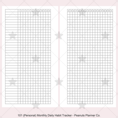 101: Monthly Daily Habit Tracker Mo2P